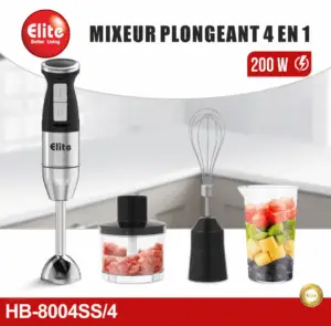 Mixeur Plongeant 4 en 1 Avec Socle En Inox