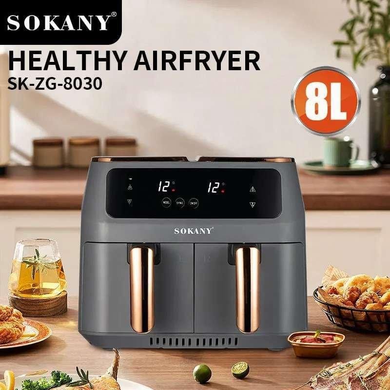 ⁦SOKANY AIR FRAYER DOUBLE BASKET 8L XXL⁩ - الصورة ⁦3⁩
