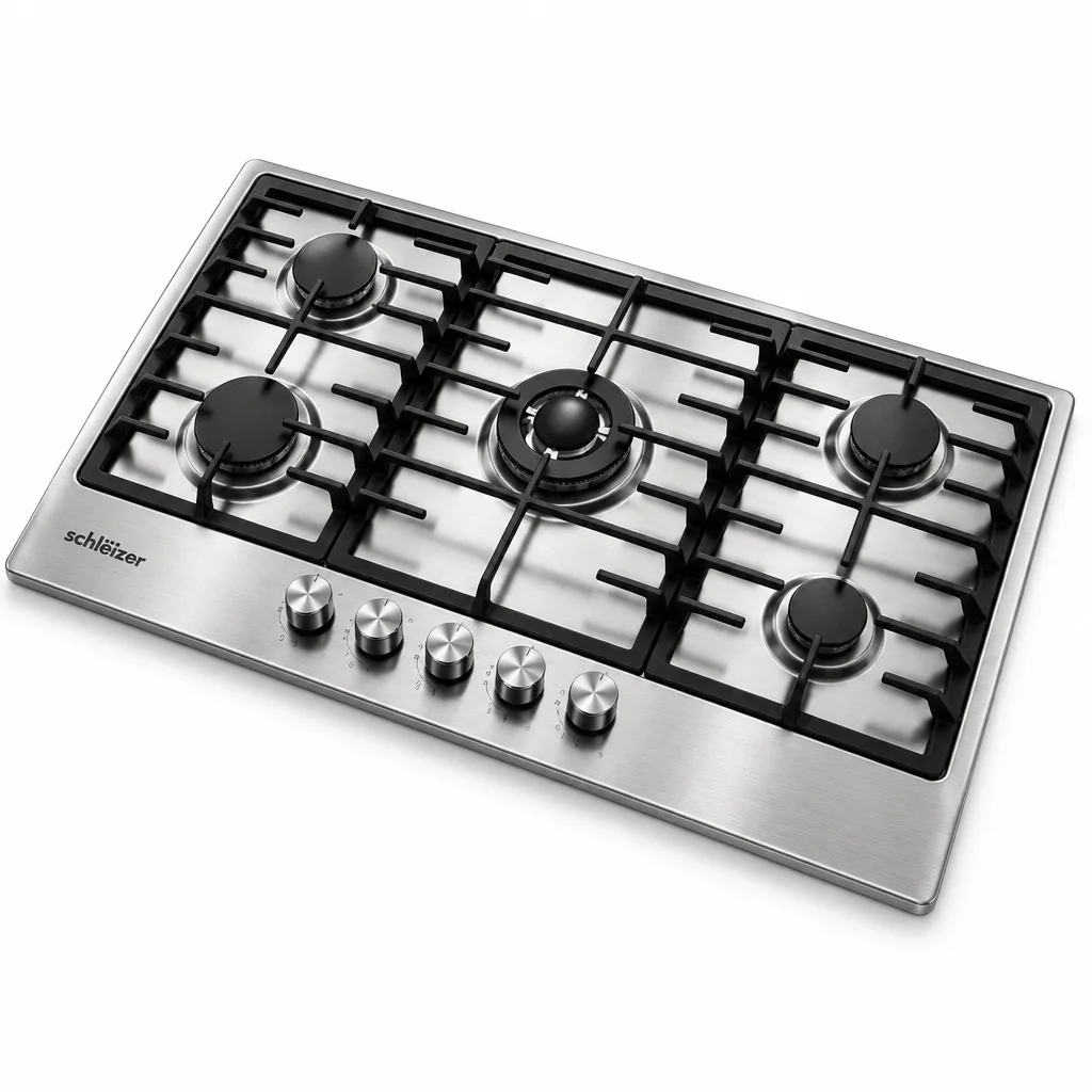 Schlëizer Plaque De Cuisson – À Gaz – 5 Feux – INOX